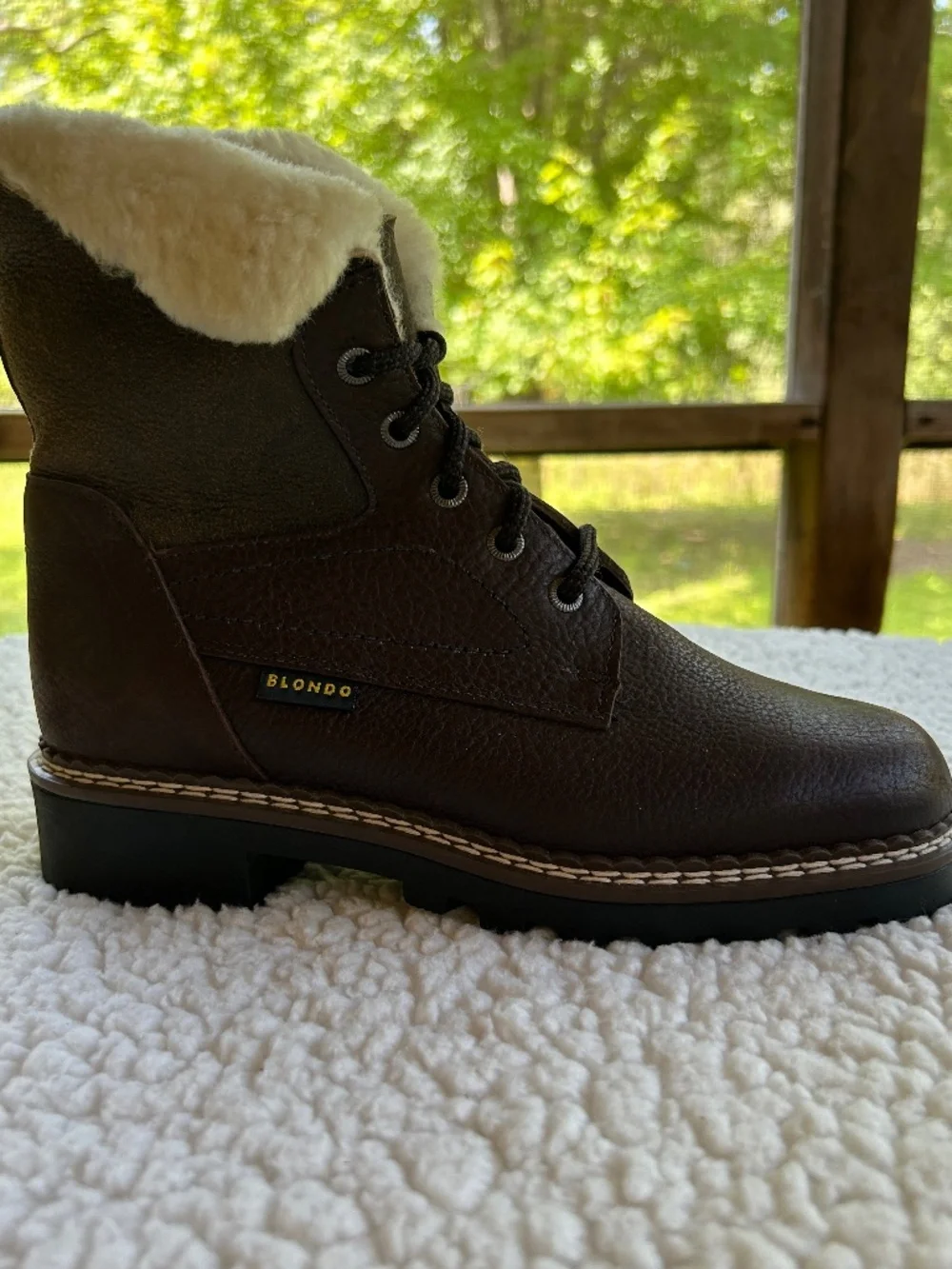 Blondo Brown Leather Shearling Waterproof Winter Boots 8.5